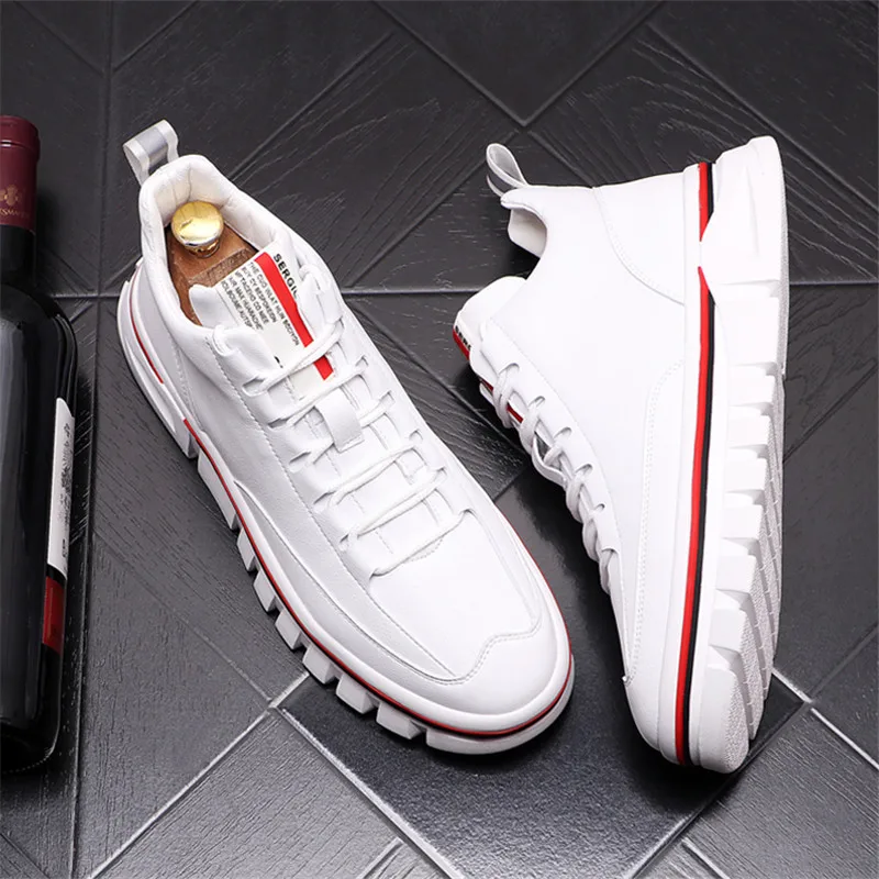 

Korean Tide White Men Sneakers Multi-Function Leather Casual Shoes Trainers Chaussure Homme