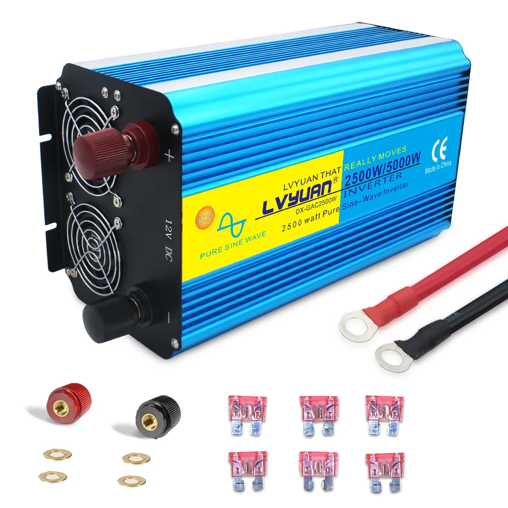 

2500w/5000W car power inverter DC12 v TO AC220 v Pure Sine Wave Camping boat Converter With LCD Display car Transformer