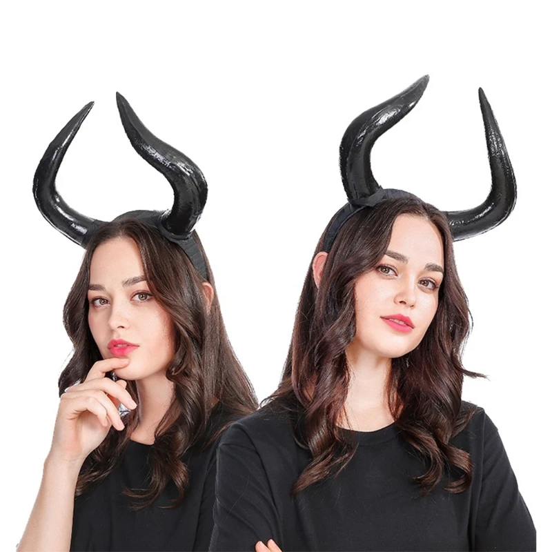 

Длинная повязка на голову из бычьего рога, головной убор для косплея, для Хэллоуина, для вечеринки, готический рог, повязка для волос, головн...