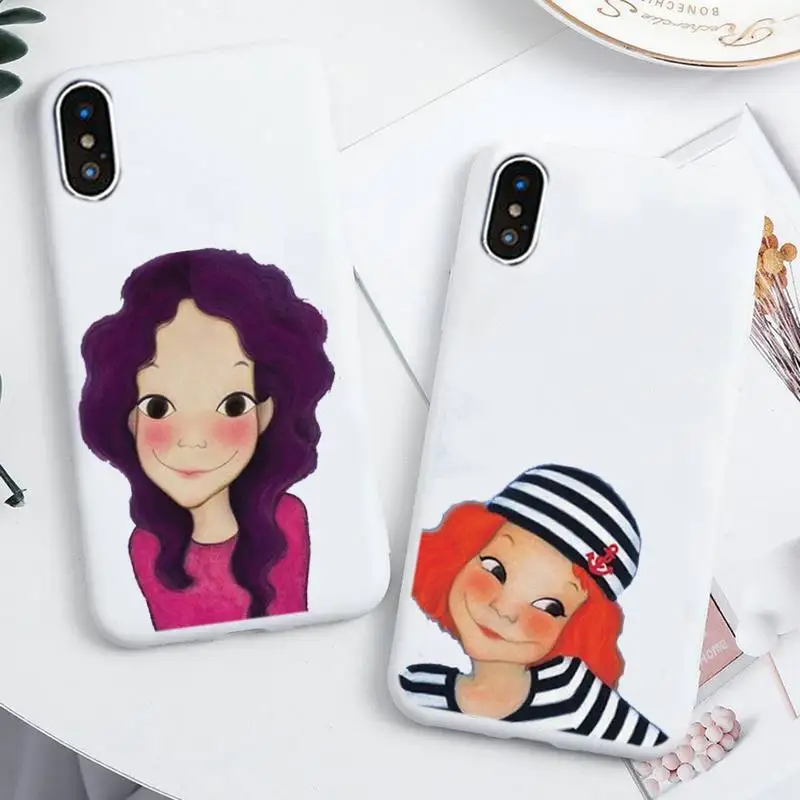 

Cartoon Girl Phone Case For IPhone 6 6s 7 8 Plus X Xs Xr Xsmax 11 12 Pro Promax 12mini Candy White Silicone Cover