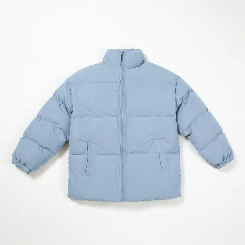 Casual autumn and winter new loose simple trend fashion couple models wild long-sleeved down jacket warm down jacket