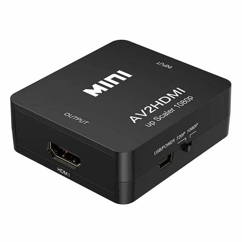 RCA к 1080P Мини Композитный CVBS AV адаптеру AV2HDMI compatible SECAM PAL аудио конвертер Черный