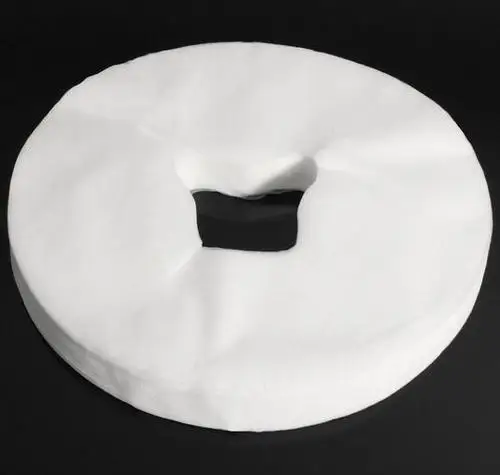 

100 Pcs Disposable Bed Massage Table Face Hole Cover Non-woven Fabric White