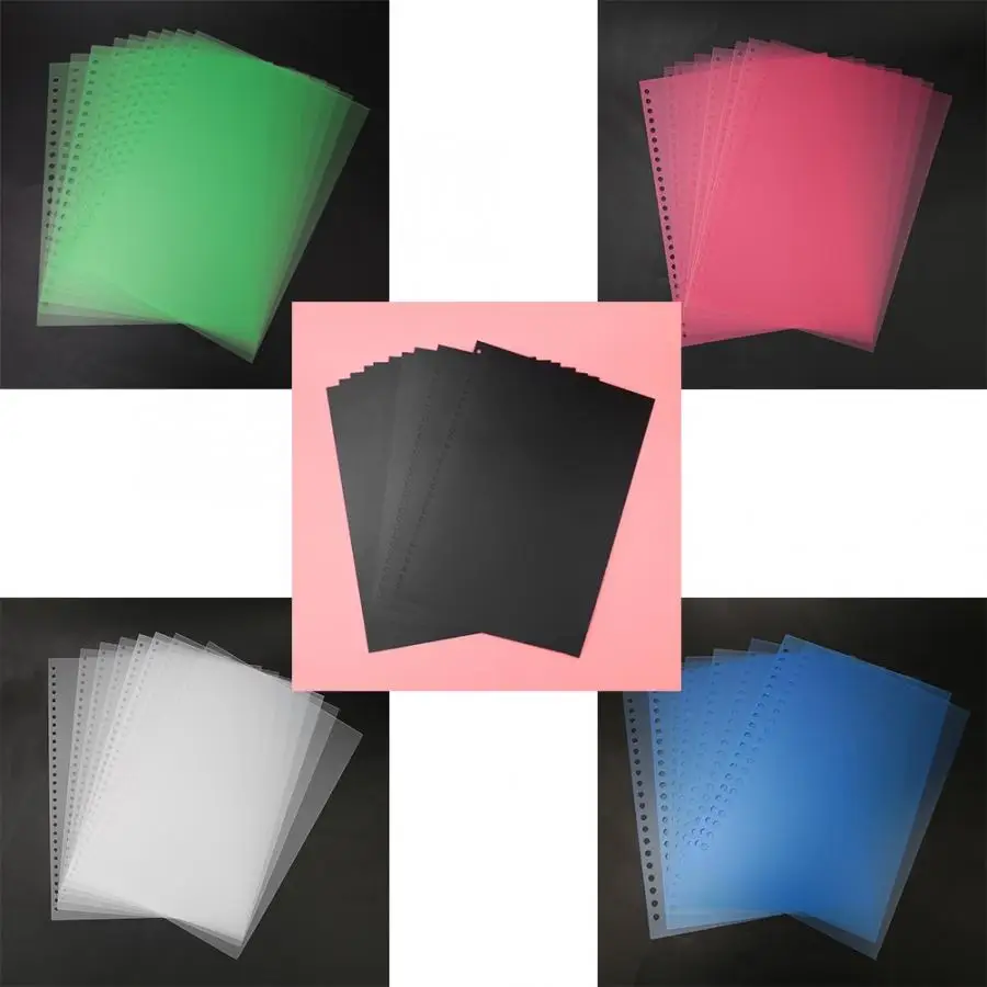 10PCS A4 / A5 / B5 Transparent PP Binding Film Cover Puncher Document Folders Ket