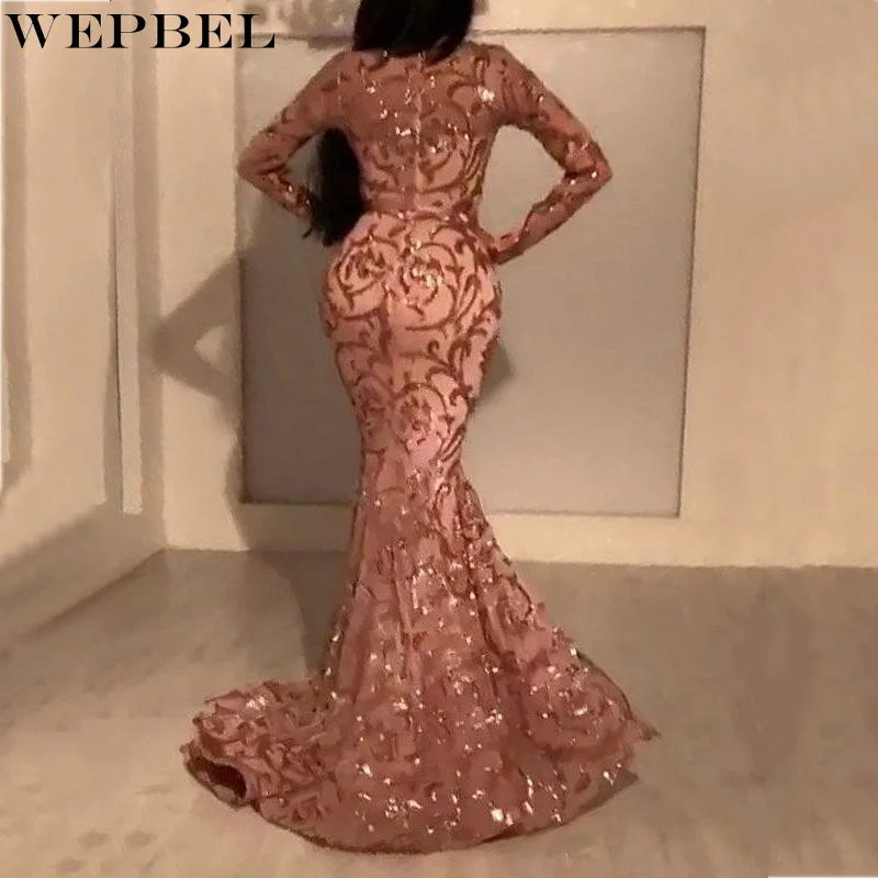 

WEPBEL женское элегантное Сетчатое ажурное свадебное платье-Русалка женское сексуальное модное вечернее платье с круглым вырезом и высокой т...