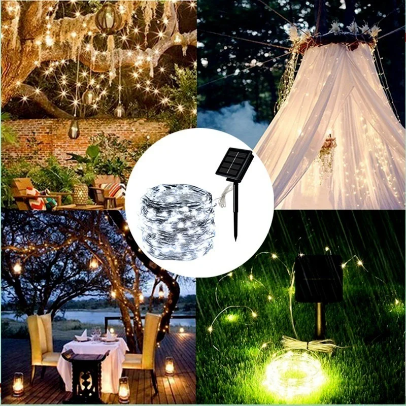 

100/200 LED Color Outdoor Solar String Lights Fairy Tale Holiday Christmas Party Garland Garden Lights Waterproof Fence Lights