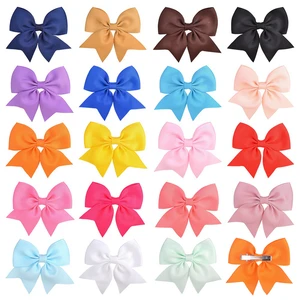 Модные детские заколки для волос 3,5 дюйма с бантом из корсажной ленты для девочек, детские банты для волос с зажимом из кожи аллигатора, детские головные уборы