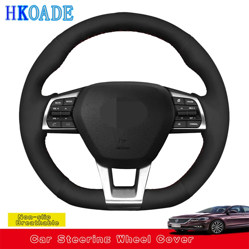 

Customize DIY Soft Suede Leather Car Steering Wheel Cover For Hyundai Sonata 9 2015 2016 2017 2018 2019 3-Spoke | D-Shape