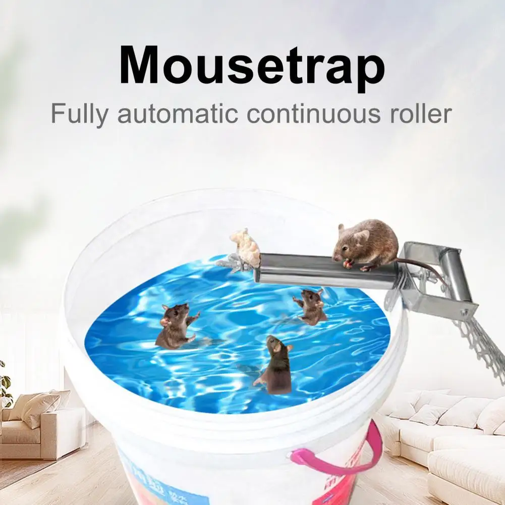 

Automatic Roller Mousetrap Pest Trap Rotating Rust-proof Stainless Steel Mouse Pest Roller Trap Supplies Home Garage Rat Trap