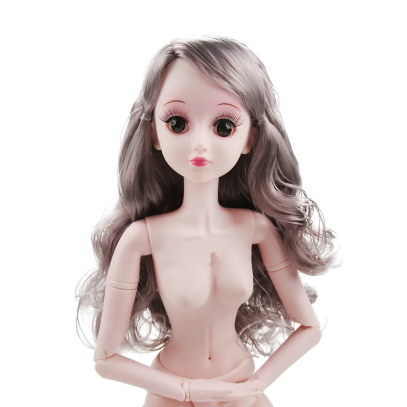 As picture Новинка 60 см 21 подвижные Соединенные BJD куклы волосы 3D голубые глаза ресницы женские голые обнаженные тело девушка куклы игрушка для девочек подарок - Цвет: As picture