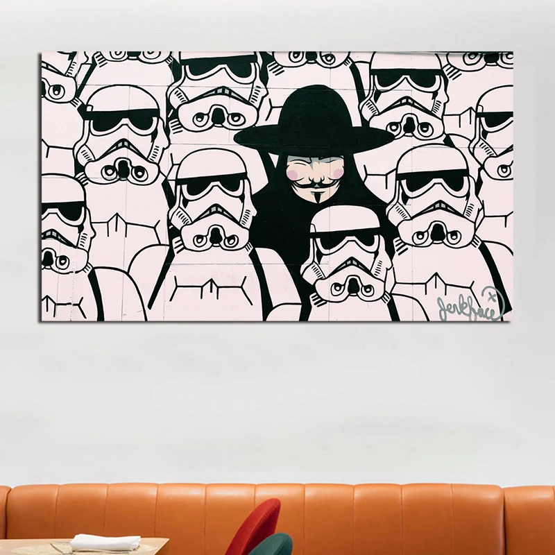 Maskmenes Hatmanes фон с изображением уличного граффити холст Плакаты декоративное