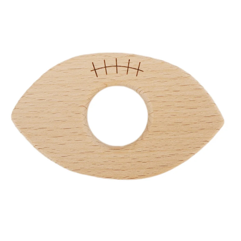 

Chenkai 50pcs Wooden football Teether Nature Baby Rattle Grasping Fidget Toy DIY Organic Eco-friendly Wood Gift Accessories