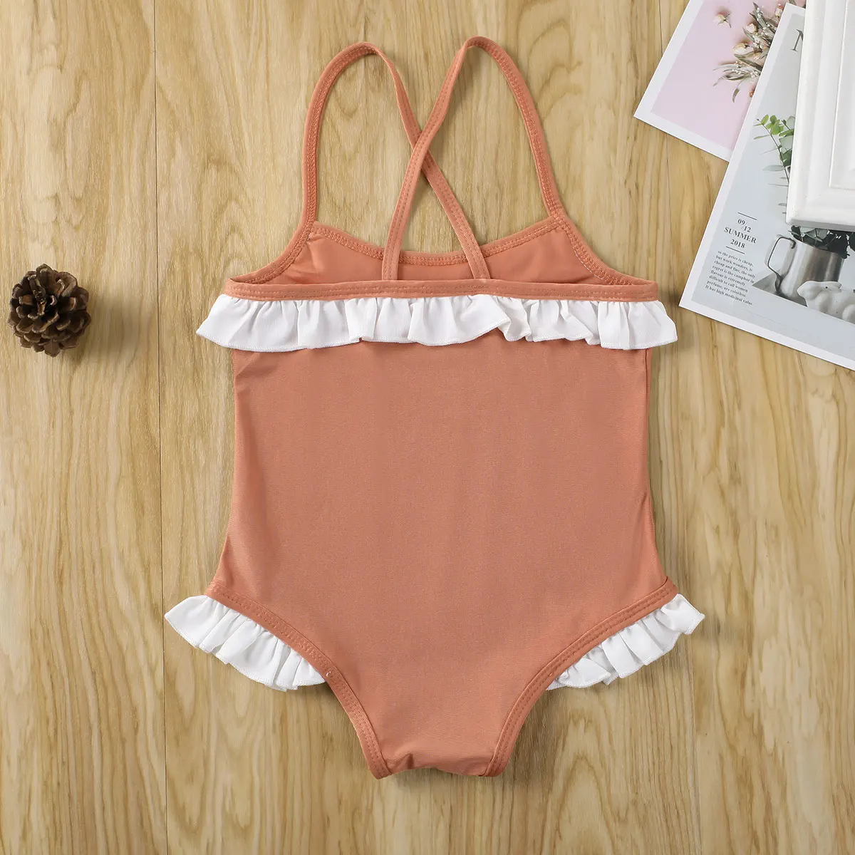 Женский цельный купальник-бикини с оборками | Спорт и развлечения