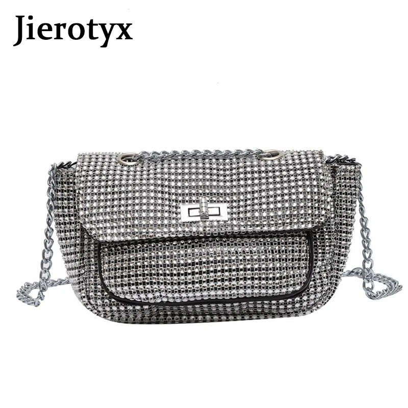 

JIEROTYX Роскошная брендовая модная женская сумка через плечо, женская сумка на плечо с изысканными бриллиантами, трендовая сумка на ремешке с ...