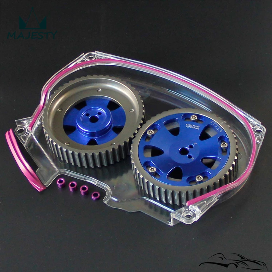 Прозрачная крышка ремня грм + шкив кулачка для Lancer Evolution 4G63 EVO 4 5 6 7 8|Кривошипный