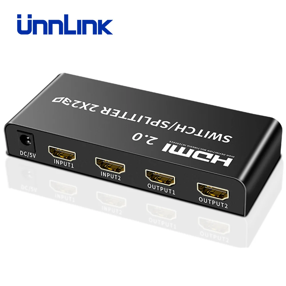 Разветвитель Unnlink 2 в HDMI совместимый переключатель 0 HDCP2.2 4K 60 Гц HDR 2x2 оптический 3 5