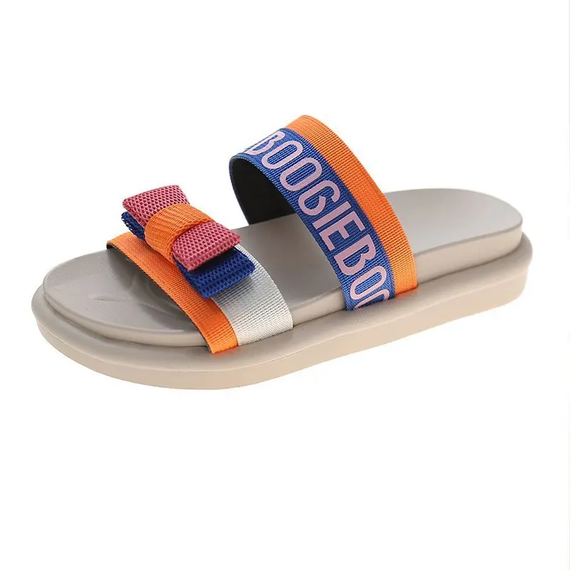 

Women Slippers Summer Bow Sandals Bow-Knot Slippers with Thick Soles Platform Female Beach Shoes Student Slippers
