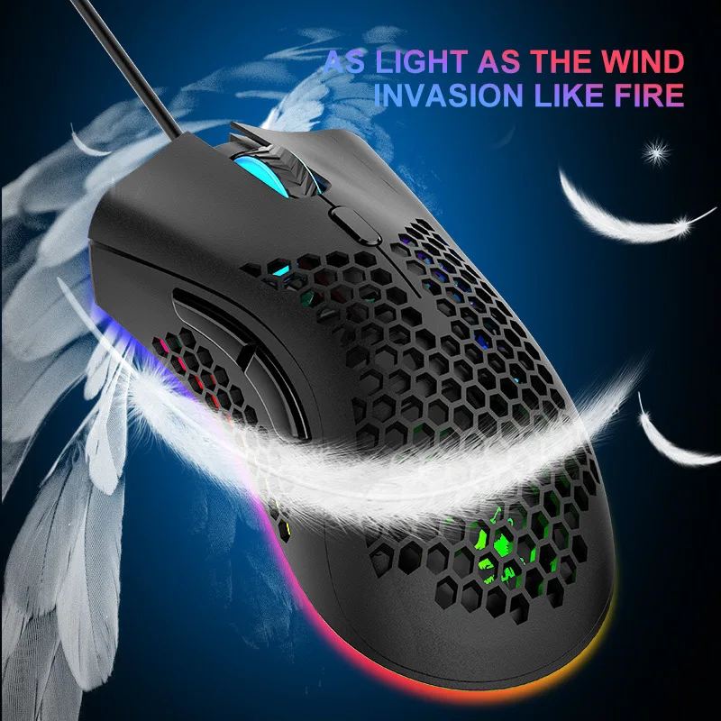

12000DPI Wired Game FPS Gaming Lightweight Hole Hole Mice Eat Chicken Mouse Laptop Accessories Gaming Mouse Honeycomb Mouse