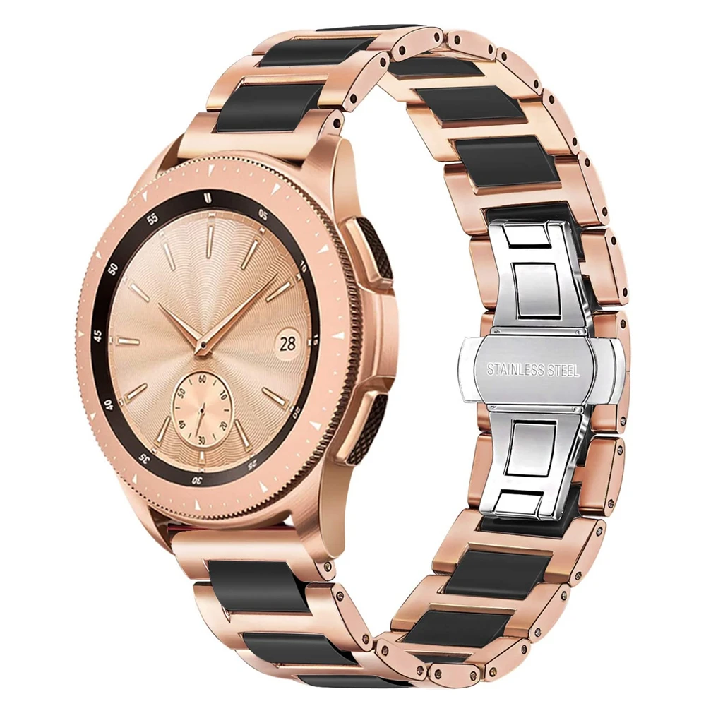 Ремешок из керамики и нержавеющей стали для Huawei GT 2E 46 мм/Galaxy Watch мм браслет Samsung Active