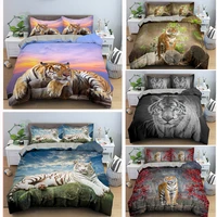 3d tiger bedding set home textiles animals tiger duvet cover comforter cover microfiber bedclothes bedroom decor bedspread