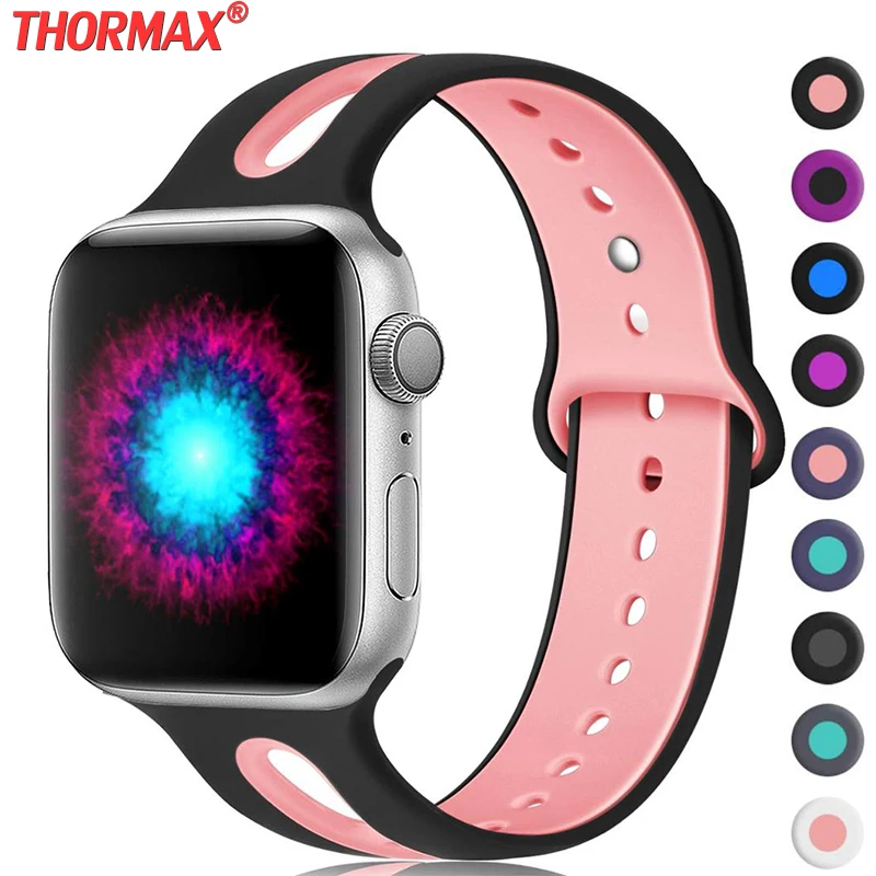 Ремешок для часов Apple Watch 42 мм 38 44 40 силиконовый ремешок Iwatch совместимый с 5 Series 5/4/3