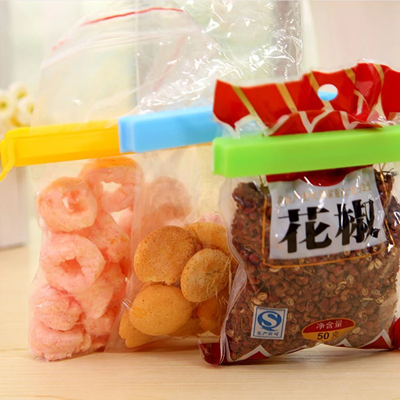 Food Snack Sealing Bag Clips Sealer Clamp Tool Kitchen Accessories Storage Gadget Home Garden Random Color Items | Дом и сад