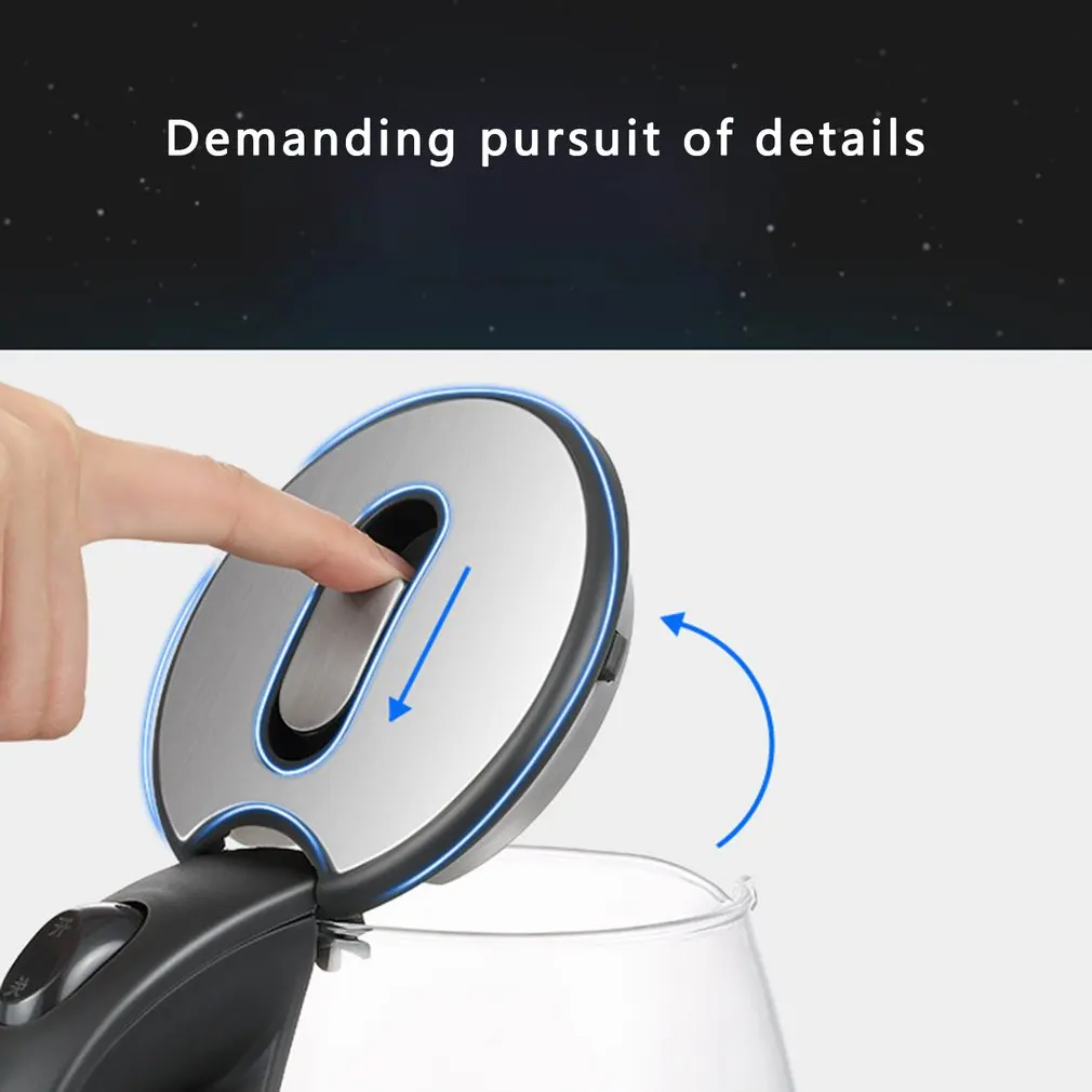 1.7л стеклянный Электрический чайник автоматически выключается из нержавеющей