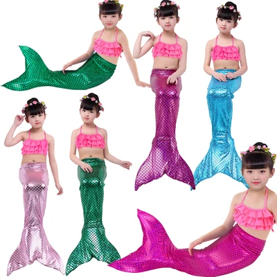 

Kids Swimmable Mermaid Tail for Girls Swimming Bating Suit Mermaid Costume Swimsuit can add Monofin Fin Goggle with Garland