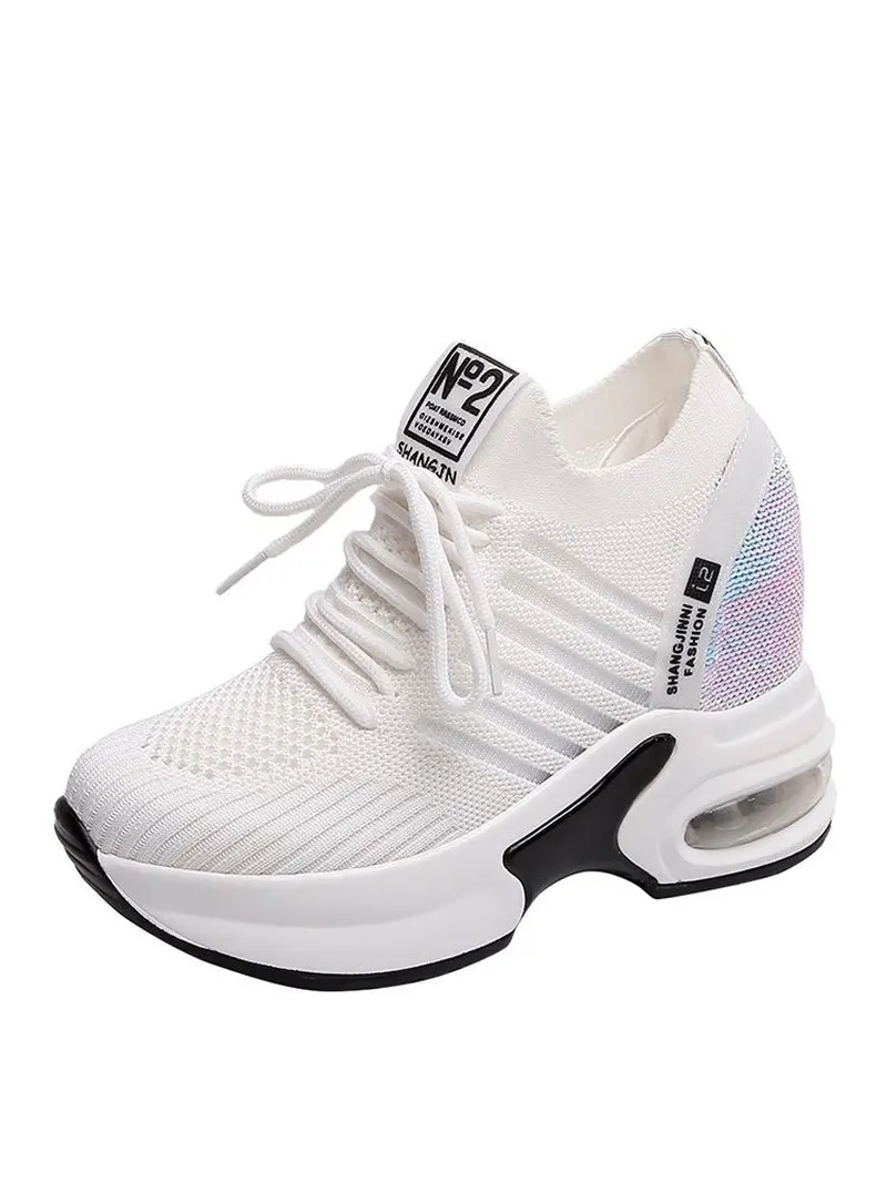 Кроссовки женские блестящие спортивная обувь для отдыха на платформе весна