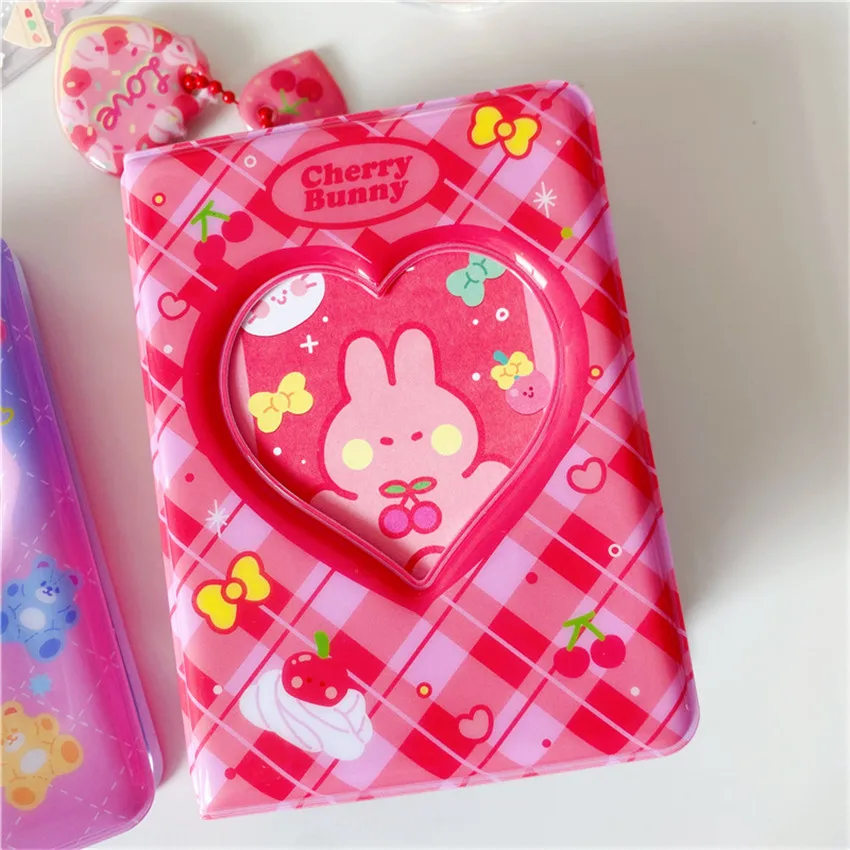 3 Inch Idol Photo Album 40 Pockets Cherry Bear Rabbit Kpop Card Holder Stars Picture Storage Case PVC Photocard Albums | Багаж и сумки