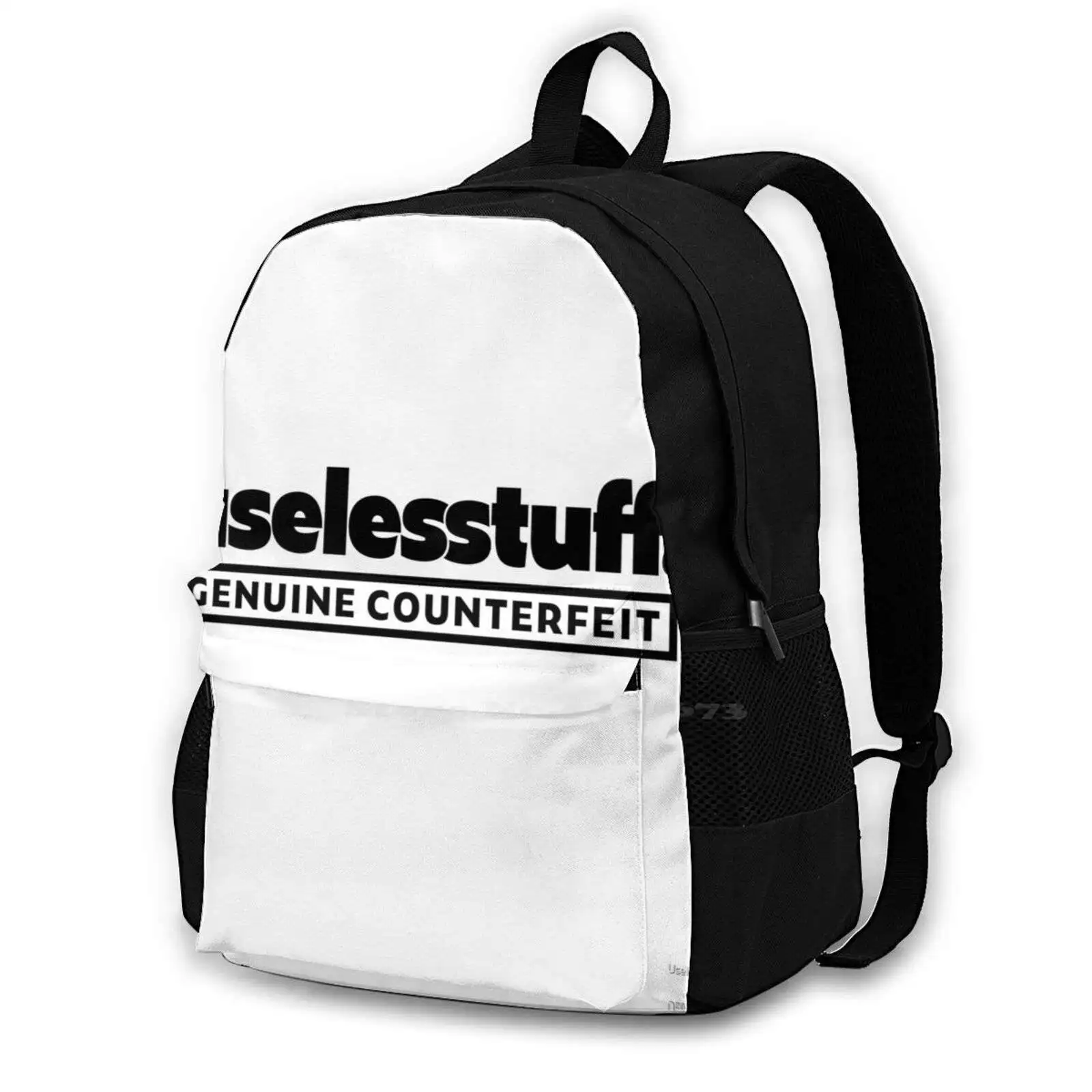 

16230-02-Blt – Uselesstuff® – Genuine (Black) Large Capacity School Backpack Laptop Travel Bags Uselesstuff Useless Parody Logo