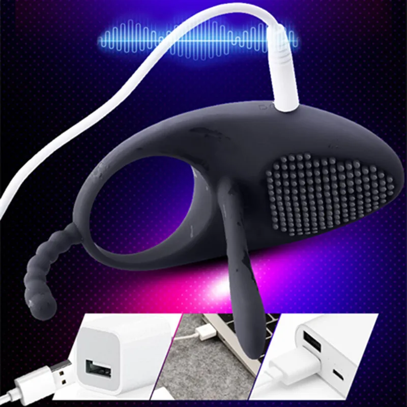 Силиконовый вибратор для точки G и клитора перезаряжаемое вибрирующее кольцо