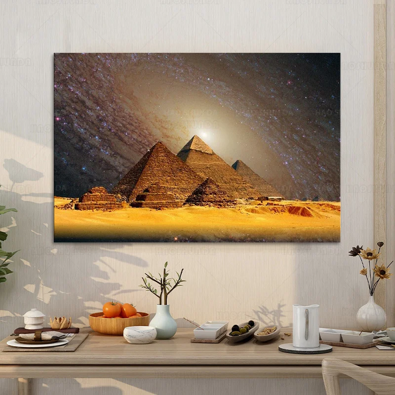 Gizeh Pyramids Cheops Egypt Weltwunder Sphinx Chephren Cairo Egyptian Pharaohs canvas poster hd print wall art painting home dec | Дом и сад