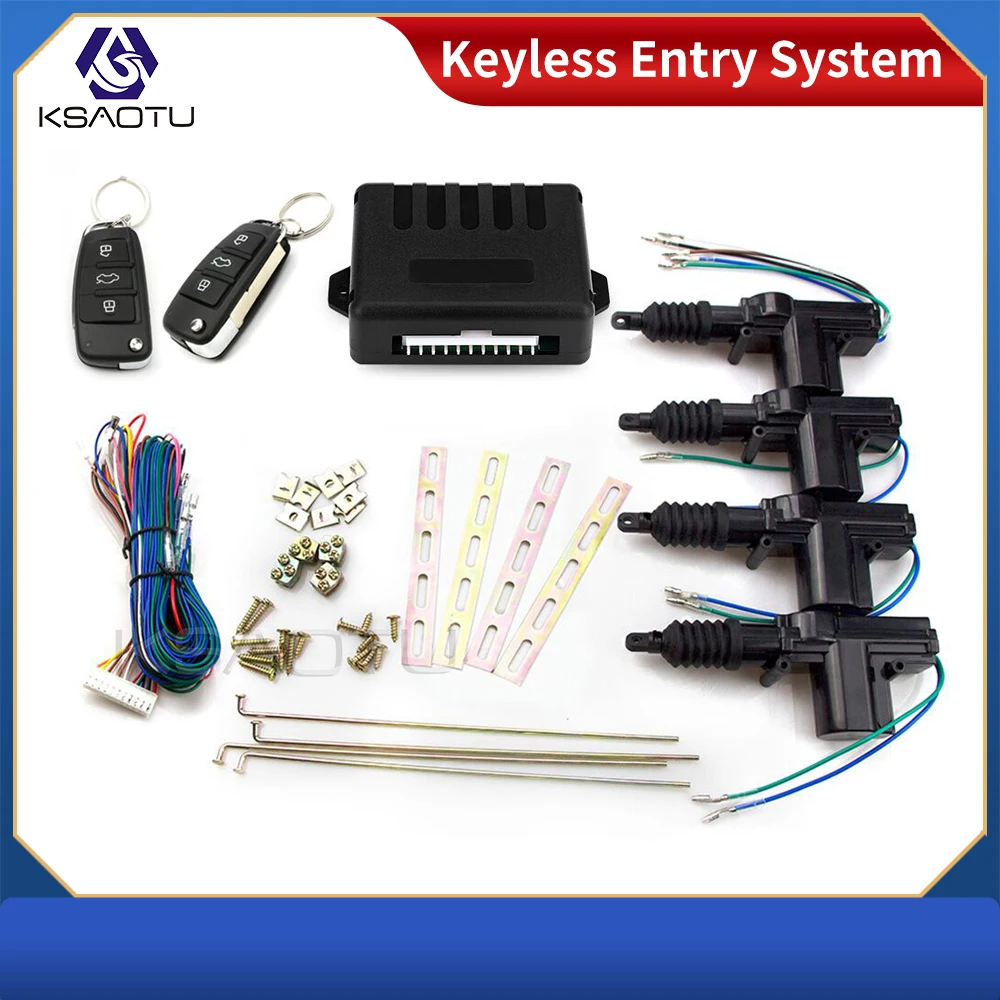 

KSAOTU 321 Auto car remote central Locking 4 Door Keyless Entry System 360 Degree Rotation car kit Car Power Door Lock Actuator