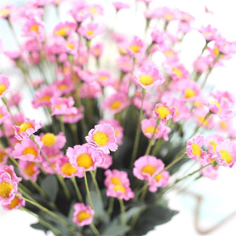 Искусственные маленькие цветы с ромашкой и хризантемой 1 комплект искусственные