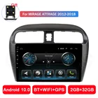 Автомобильный мультимедийный плеер, 2 Гб ОЗУ, Android 10, для Mitsubishi Mirage Attrage 2012, 2013, 2014, 2016, 2015, 2017, 2018, радио, GPS-навигация