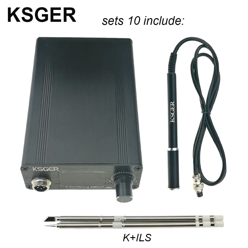 Sets 10 KSGER STM32 2,1 S OLED DIY T12 паяльник станция FX9501 сплав ручка электрические инструменты контроллер температуры держатель сварочный - Цвет: Sets 10