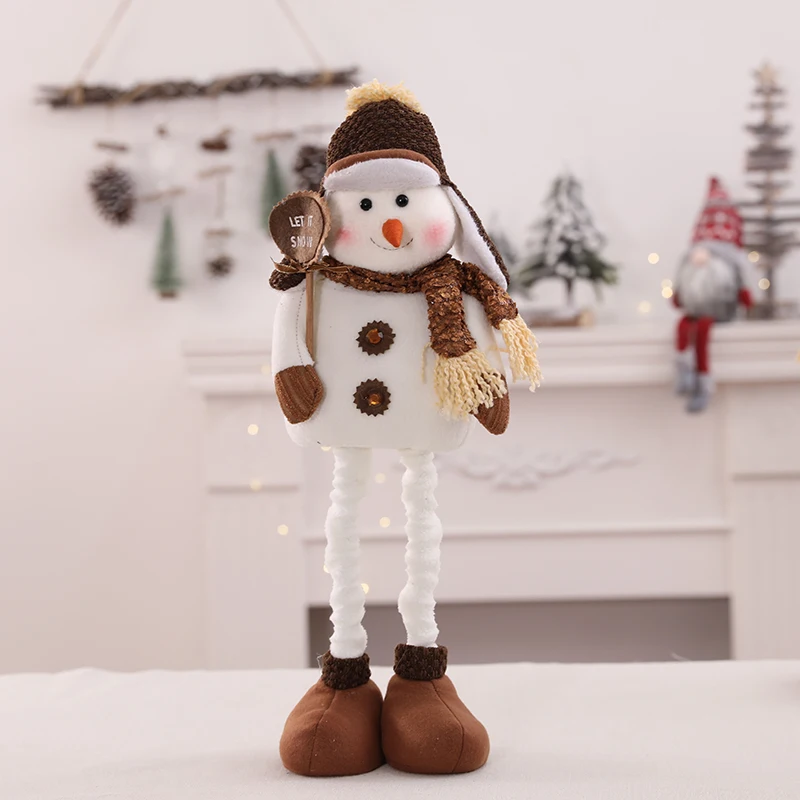 Выдвижной снеговик Рождественские куклы стоячие статуэтки Navidad елочные