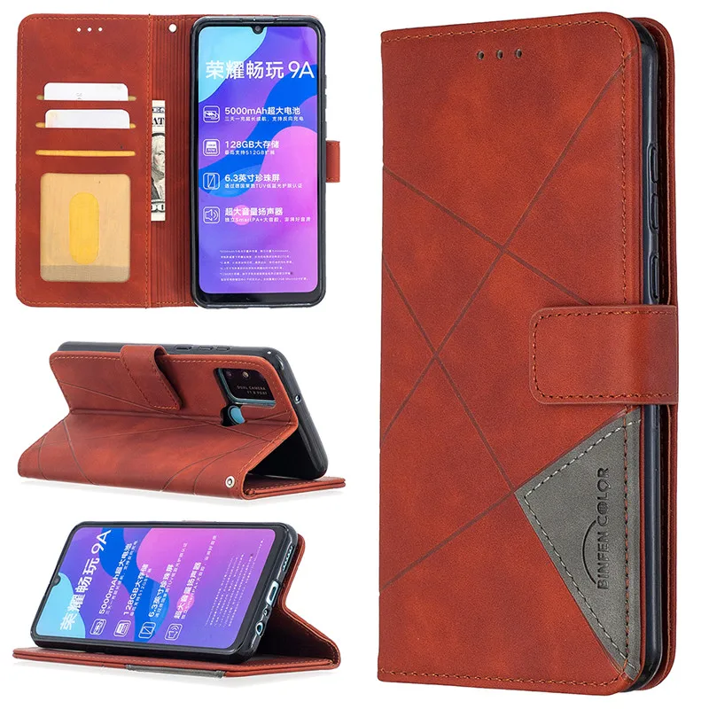 Honor9A Luxury Leather Phone Case On For Huawei Honor 9A 10 9X Lite 8A 8S 9S 9C 9XLite 10Lite 9X Global Wallet Flip Cover Coque