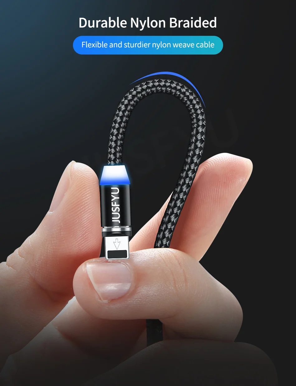 1 м 2 м Магнитный USB кабель 2.4A шнур для быстрой зарядки Micro usb type C Магнитный кабель для зарядки телефона для iPhone Xs 11 samsung S10 Xiaomi 9