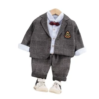 new autumn baby boys trendy clothes children suit shirt pants 3pcssets spring toddler casual clothing kids gentleman tracksuits