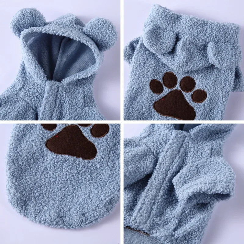 

Pet Autumn Winter Teddy Embroidered Dog Paw Jacket High-quality Material Exquisite Craft Cute Design Wear-resistant
