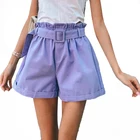 Шорты женские летние хлопковые с высокой талией, свободные, на каждый день, 2021