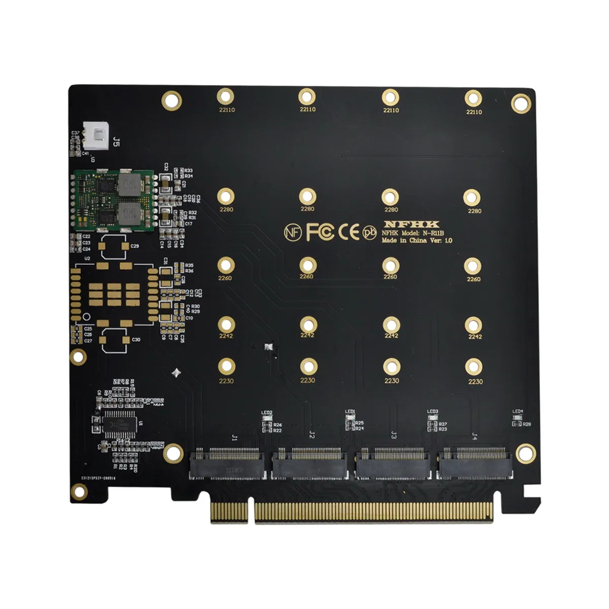 

Jimier PCI-E Экспресс 3,0 Gen3 X16 до 4X NVME M.2 AHCI Raid карта с вентилятором VROC Raid0 Hyper адаптер