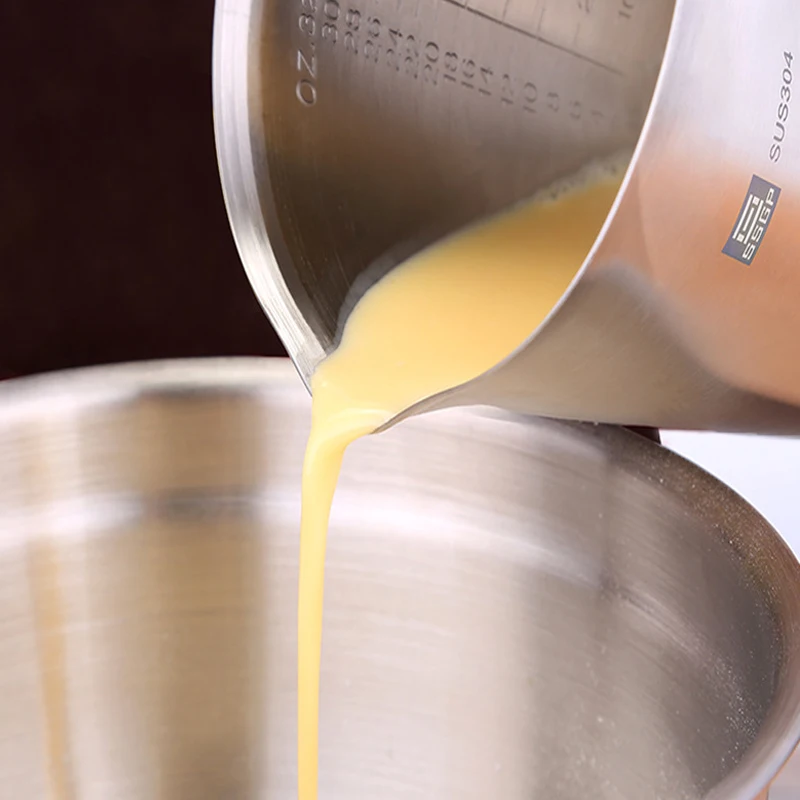 Мерная чашка из нержавеющей стали SSGP Толстая 304 с весами 2000 мл 1000 500 кухонная