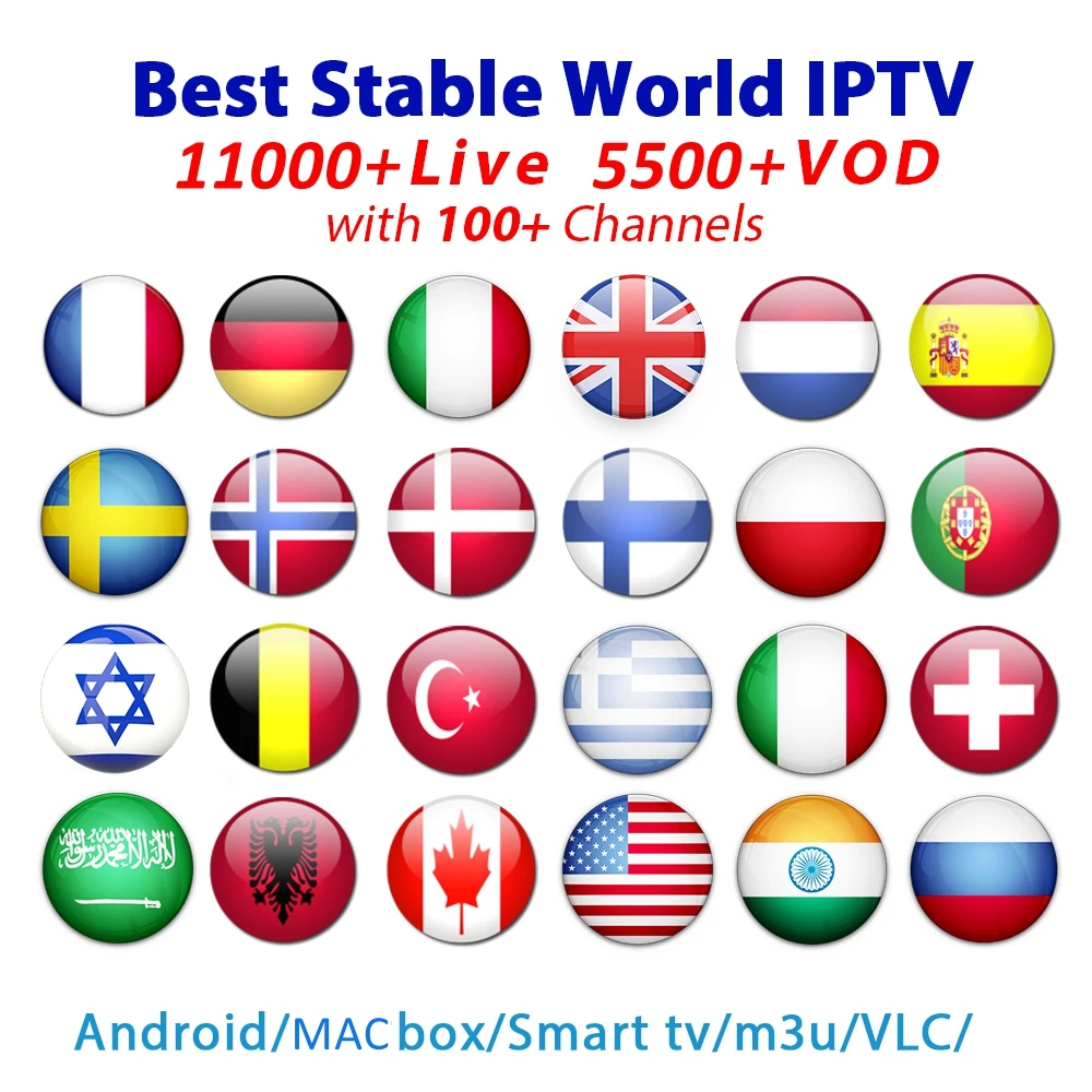 12 Months IPTV IFire для IP tv подписка код Швеция арабский Германия Франция Бельгия Испания Италия m3u с IP tv коробка для Android 9,0X96 ТВ коробка - Цвет: 12 Months IPTV