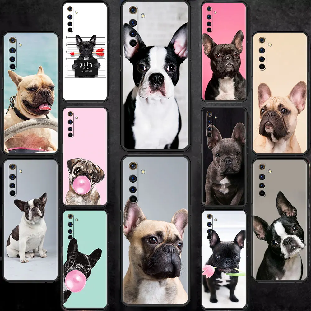 

French Bulldog Dog Case For Realme 8 C21 6 7 C3 XT 5 7i X50 Pro 5G C15 C11 2021 C21Y GT Master Exploere C20A Phone Cover
