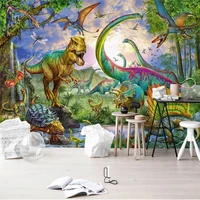 custom mural wallpaper 3d virgin forest dinosaur animal children room background wall decoration painting papel de parede sala