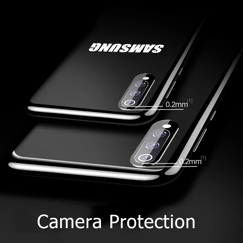Plating Case for Samsung Galaxy A10 A10S A20 A20S A30 A30S A40 s A50 A50S A70 Luxury Soft Silicone Transparent Phone | Мобильные