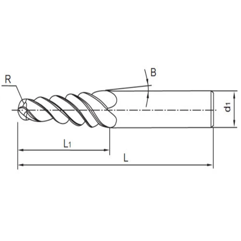 1 шт.-R1.0 * D6 30 5 75L 2F HRC55 вольфрамовый твердый карбид конусная сферическая торцевая